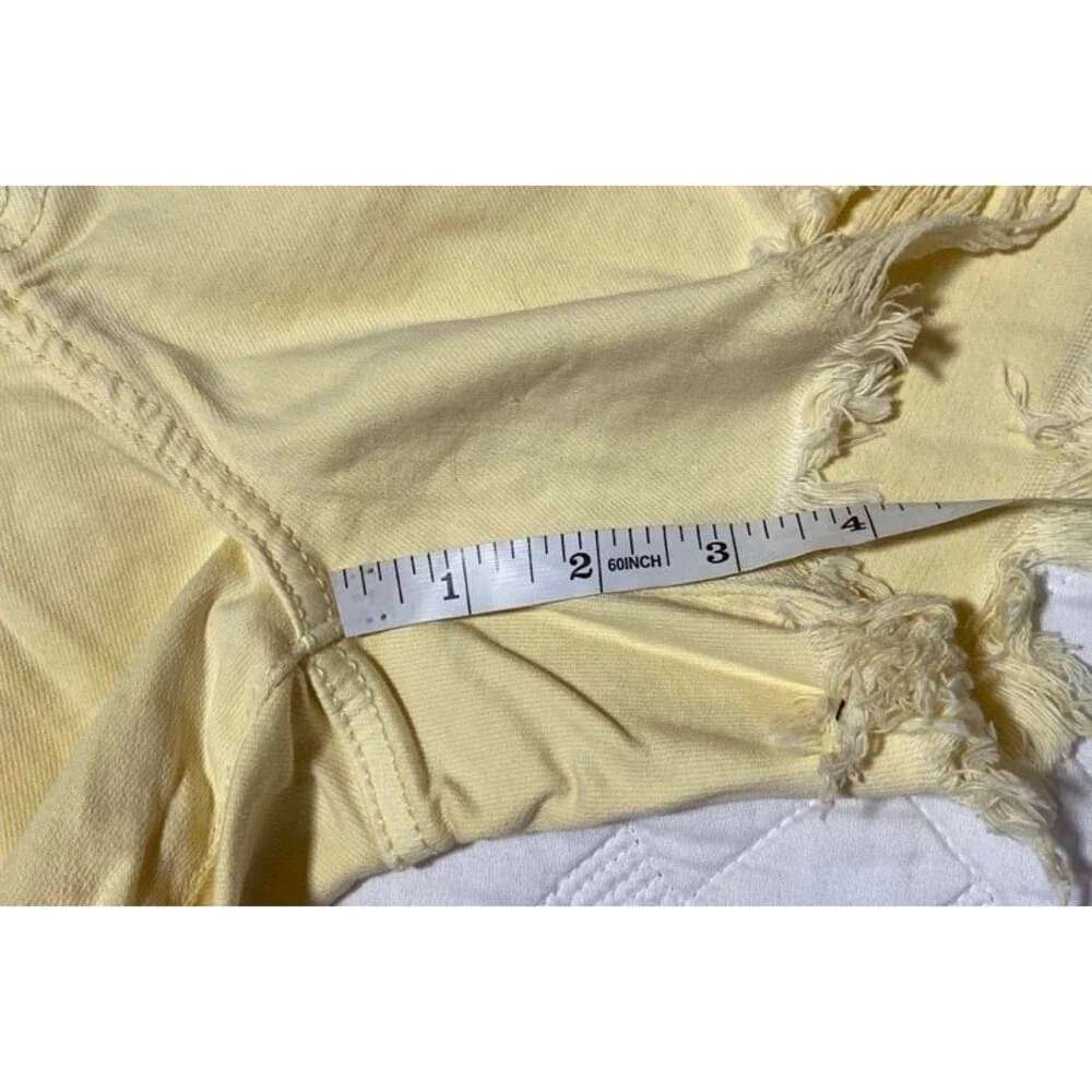 RISEN shorts yellow shorts womens jean shorts stretchy sun butter risen jeans sm